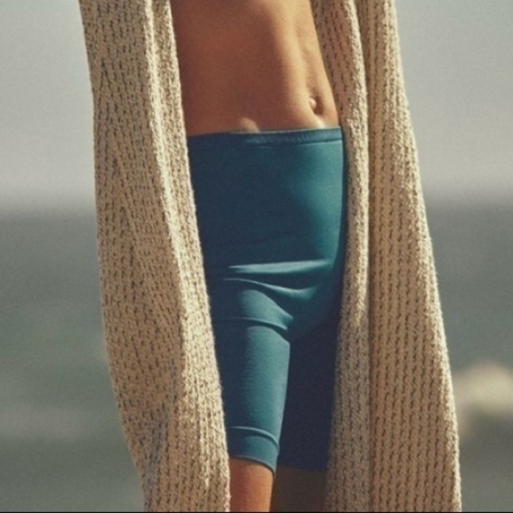 NWT By Anthropologie The Renna Seamless Support Shorts in Dark Turquoise, XXS/XS - Picture 1 of 11